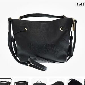 Black Coach Bag Soft Pebbled, cross body - only used once!!